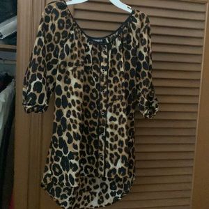 Size Med. Express Leopard print button up blouse